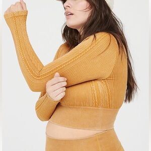 Aerie Seamless Cable Square Neck Top (M)